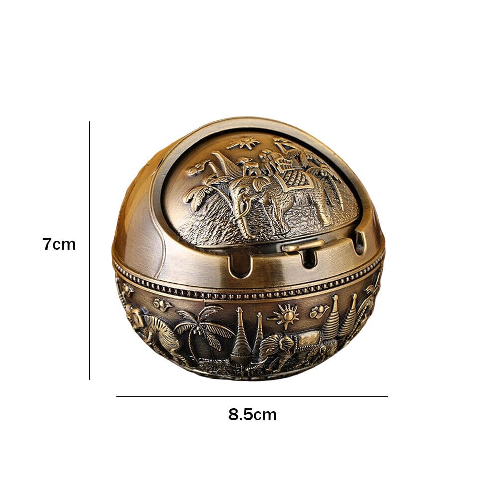 Antique Flip Ashtray, Vintage Windproof Ashtray with Flip Lid, Elephant Spherical Ashtray For Smoking, Metal Instant Smokeless Ashtray, Retro Round Ash Holder, Anti-fall Portable Cigarettes Ashtray, Anti Fall Tobacco Ash Tray Antique Flip Ashtray, Vintage Windproof Ashtray with Flip Lid, Elephant Spherical Ashtray For Smoking, Metal Instant Smokeless Ashtray, Retro Round Ash Holder, Anti-fall Portable Cigarettes Ashtray, Anti Fall Tobacco Ash Tray